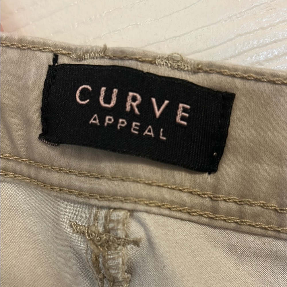 Ankle Cropped Pants Minimalist Jegging Tan Khaki Beige Size 12/31